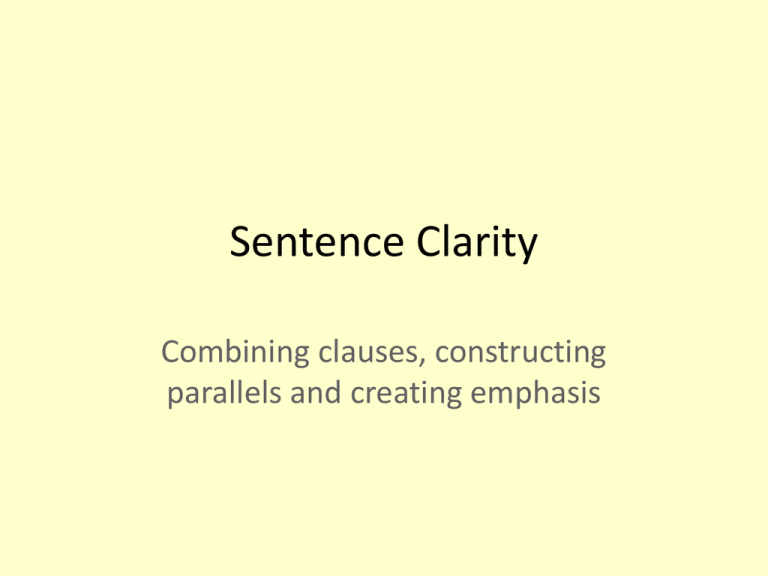 Sentence Clarity