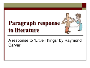 Responding to Literature with Paragraphs