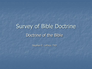 Doctrine of the Bible
