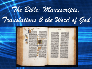 Bible Translations Presentation - Greater Durban West of SDA