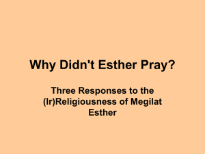 Why Didn`t Esther Pray? Three Responses to the