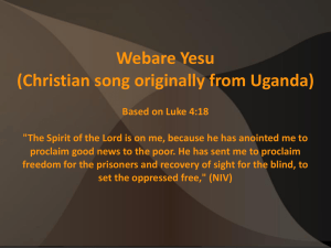 Webare Yesu (Christian song originally from Uganda) Based on