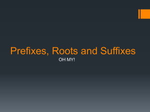Roots, Prefixes, and Suffixes