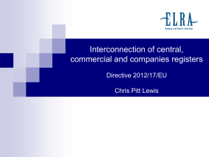 Interconnection of Central, Commercial and Companies Registers