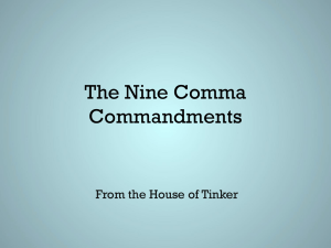 The Nine Comma Commandments