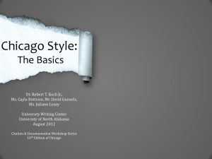 The Chicago Manual of Style - University of North Alabama
