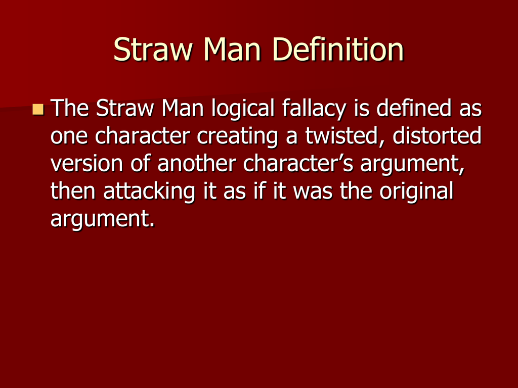 Straw Man Definition