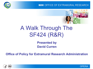 A Walk Through the SF424 (R&R) for Beginners
