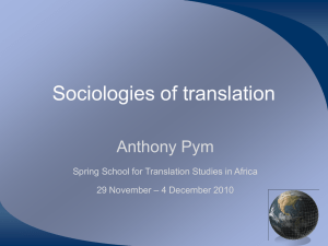 Sociologies of translation