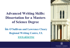 Dissertation Writing - University of Limerick