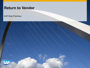 Return to Vendor - SAP Best Practices