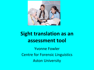Sight translation as an assessment tool