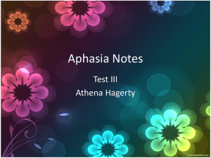 Aphasia Notes - A Guide to Treatment of Aphasia