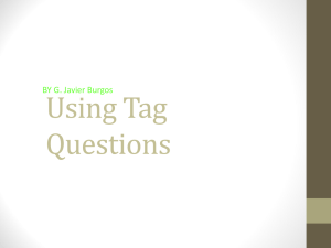 Using Tag Questions