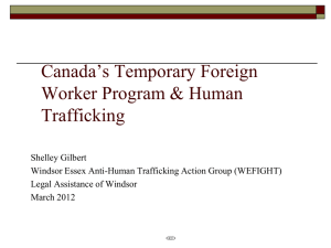 Canada`s Temporary Foreign Worker Program & Human Trafficking