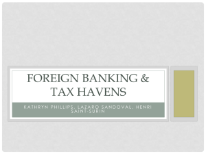 Bank Secrecy & Tax Havens - International Trade Relations