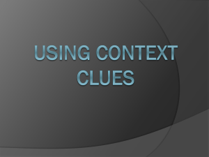 Using Context Clues - Merrillville Community School