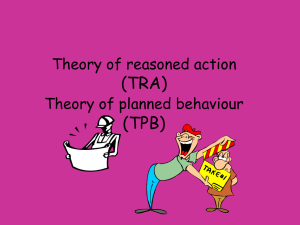 Theory of reasoned action (TRA) Theory of