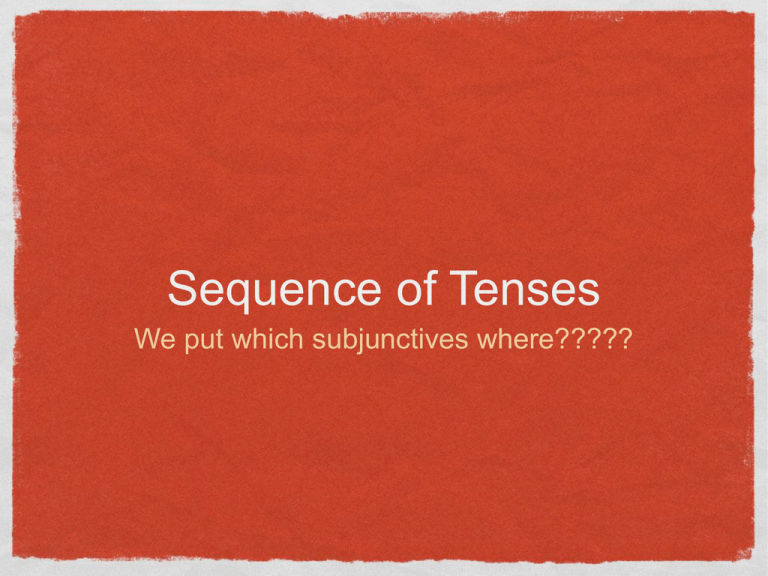 3 1 Sequence Of Tenses