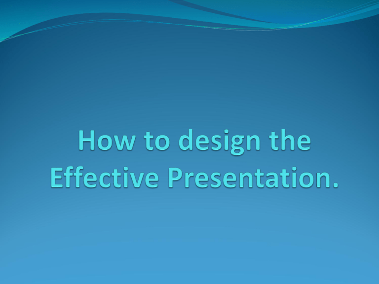 the function of presentation