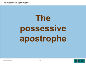 The possessive apostrophe