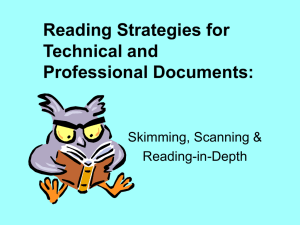 Reading Strategies for Technical and Professional Documents: