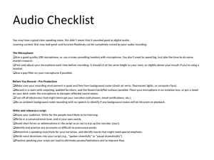 Audio Checklist