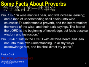 Some Facts About Proverbs