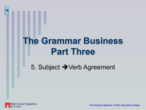 Subject-Verb agreement.