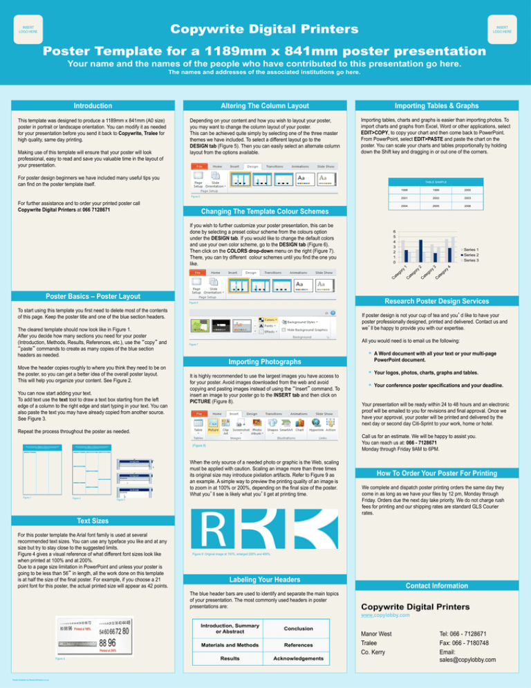 font size a0 poster