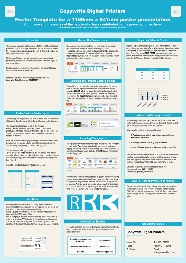 font size for poster