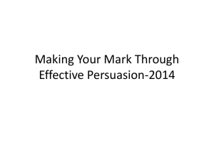 Making Your Mark Through Effective Persuasion