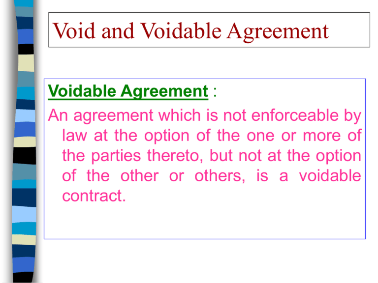 Examples Of Valid Void And Voidable Contract