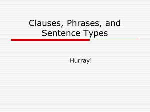 Clauses and Phrases