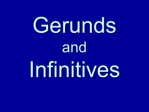 Gerunds Infinitives - ESL Open Computer Lab at Lane