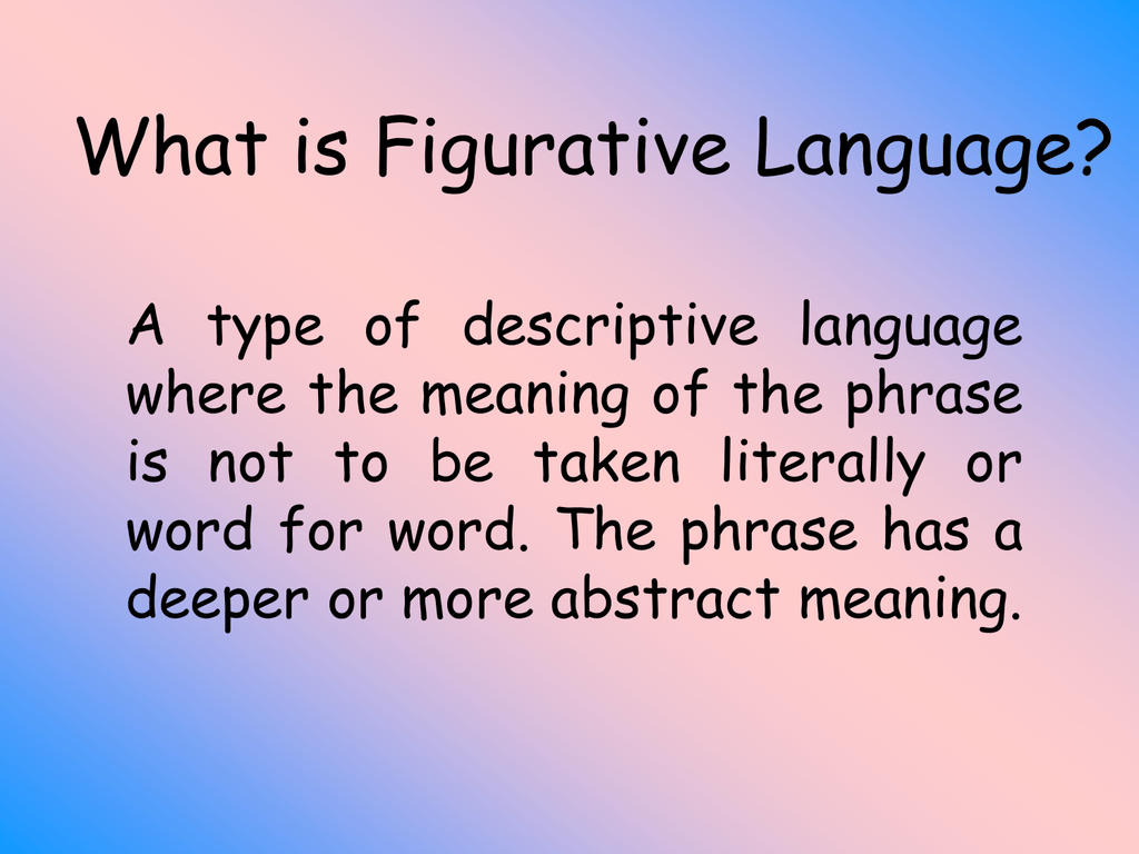 What Does Figurative Language Mean In English