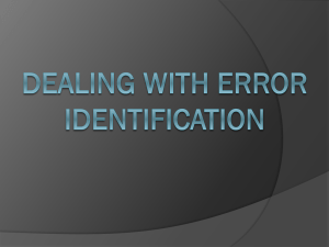 11. Error Identification Techniques