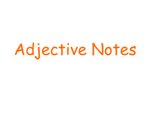 Adjective Notes