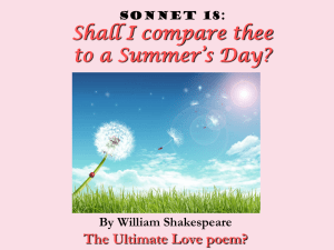 Sonnet 18: Shall I compare thee to a Summer`s Day?