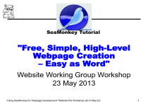 SeaMonkey Webpage Creation Tutorial