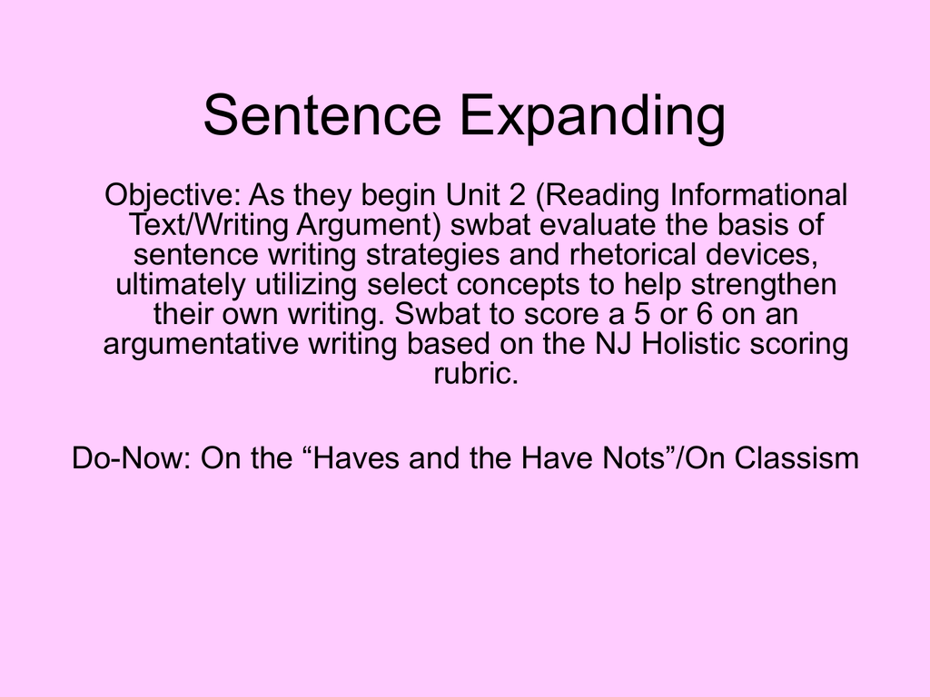 Sentence Expanding