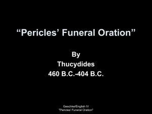 “Pericles` Funeral Oration” - Parma City School District
