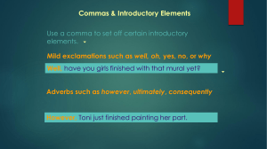 Commas & Introductory Elements