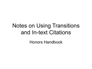 Notes on Using Transitions and In