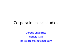 Corpora in lexicographic and lexical studies