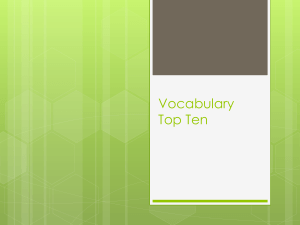 Top Ten Vocabulary