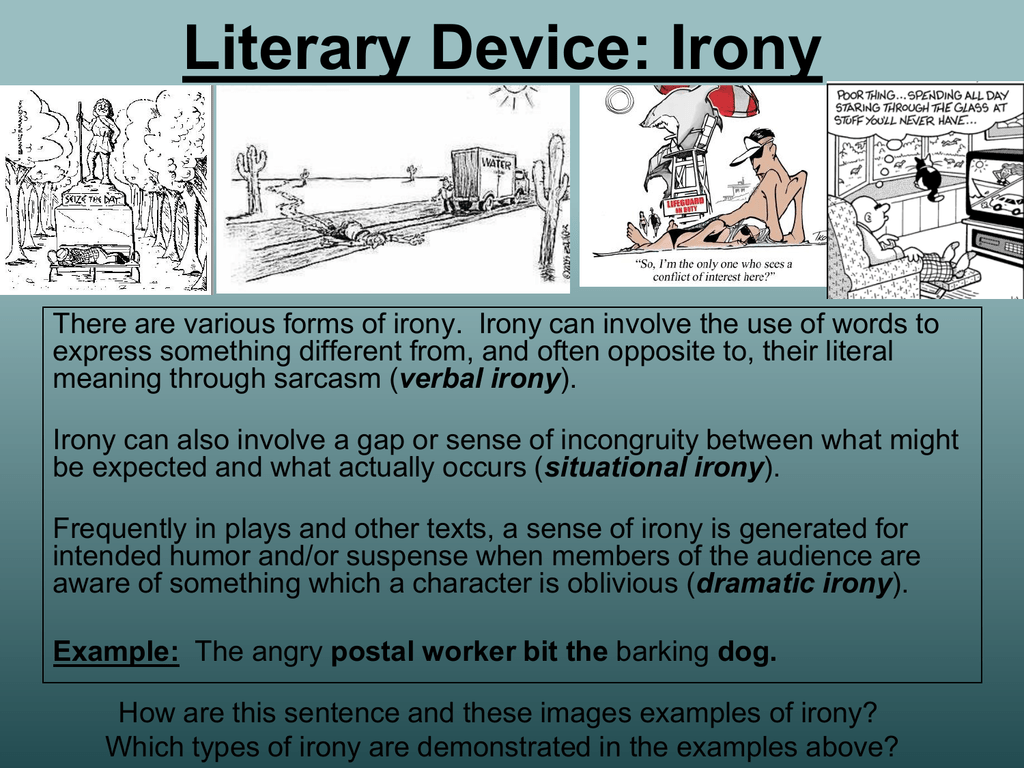 what is the literary device irony