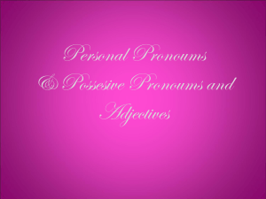 Personal Pronoums & Possesive Adjectives and pronoums