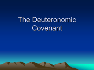 Lesson 9 - The Deuteronomic Covenant