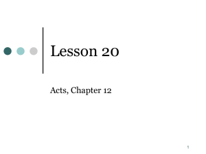 Lesson 20 - Acts 12